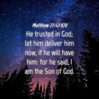 Picture 04 - Matthew 27:43 KJV - He trusted in God; let him deliver him now, if he - Bible Verse Picture