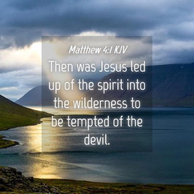 Picture 04 - Matthew 4:1 KJV - Then was Jesus led up of the spirit into the - Bible Verse Picture