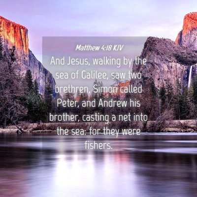 Picture 04 - Matthew 4:18 KJV - And Jesus, walking by the sea of Galilee, saw two - Bible Verse Picture