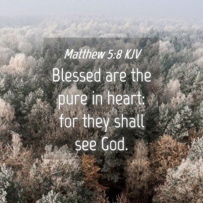 Picture 04 - Matthew 5:8 KJV - Blessed are the pure in heart: for they shall see - Bible Verse Picture