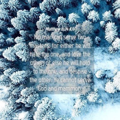 Picture 04 - Matthew 6:24 KJV - No man can serve two masters: for either he will - Bible Verse Picture