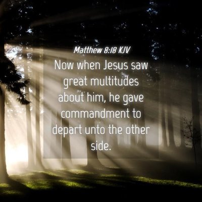 Picture 04 - Matthew 8:18 KJV - Now when Jesus saw great multitudes about him, he - Bible Verse Picture