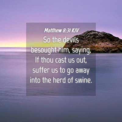 Picture 04 - Matthew 8:31 KJV - So the devils besought him, saying, If thou cast - Bible Verse Picture