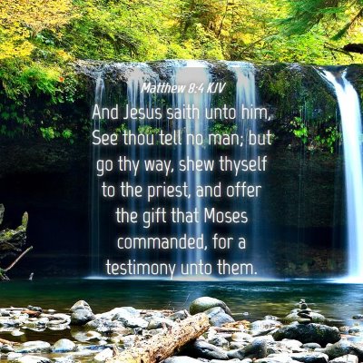Picture 04 - Matthew 8:4 KJV - And Jesus saith unto him, See thou tell no man; - Bible Verse Picture
