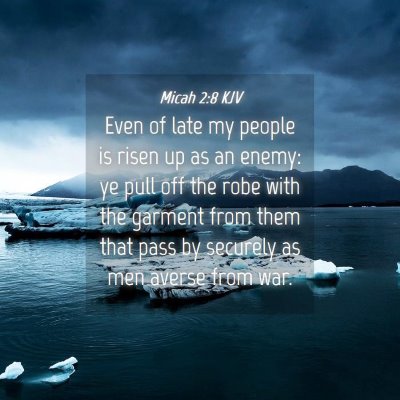 Picture 04 - Micah 2:8 KJV - Even of late my people is risen up as an enemy: - Bible Verse Picture