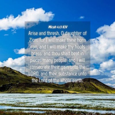 Picture 04 - Micah 4:13 KJV - Arise and thresh, O daughter of Zion: for I will - Bible Verse Picture