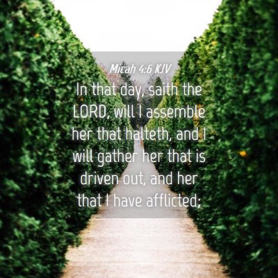 Picture 04 - Micah 4:6 KJV - In that day, saith the LORD, will I assemble her - Bible Verse Picture