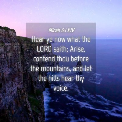 Picture 04 - Micah 6:1 KJV - Hear ye now what the LORD saith; Arise, contend - Bible Verse Picture