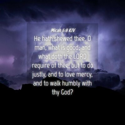 Picture 04 - Micah 6:8 KJV - He hath shewed thee, O man, what is good; and - Bible Verse Picture