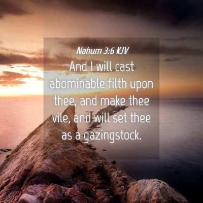 Picture 04 - Nahum 3:6 KJV - And I will cast abominable filth upon thee, and - Bible Verse Picture