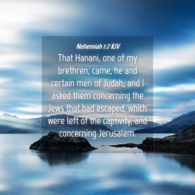 Picture 04 - Nehemiah 1:2 KJV - That Hanani, one of my brethren, came, he and - Bible Verse Picture