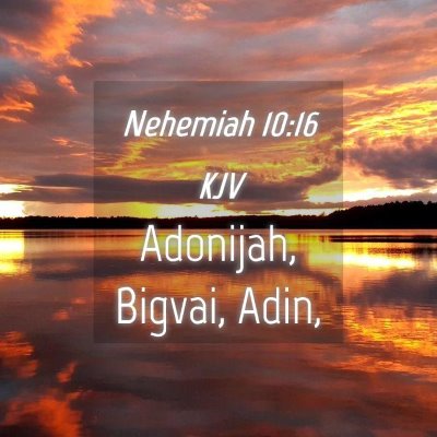 Picture 04 - Nehemiah 10:16 KJV - Adonijah, Bigvai, - Bible Verse Picture