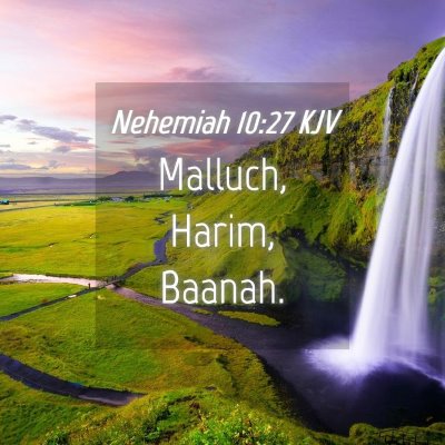 Picture 04 - Nehemiah 10:27 KJV - Malluch, Harim, - Bible Verse Picture