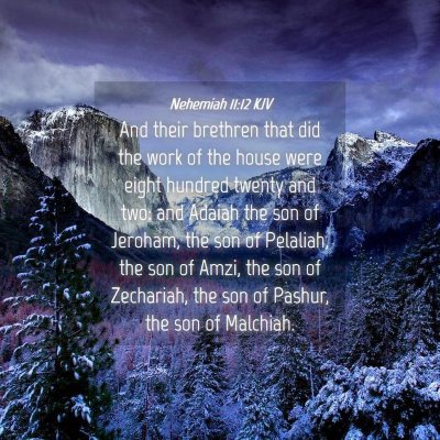 Picture 04 - Nehemiah 11:12 KJV - And their brethren that did the work of the house - Bible Verse Picture