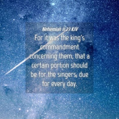 Picture 04 - Nehemiah 11:23 KJV - For it was the king's commandment concerning - Bible Verse Picture
