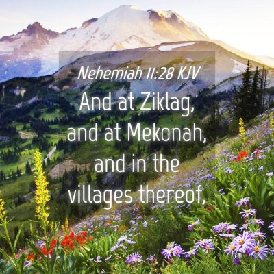 Picture 04 - Nehemiah 11:28 KJV - And at Ziklag, and at Mekonah, and in the - Bible Verse Picture