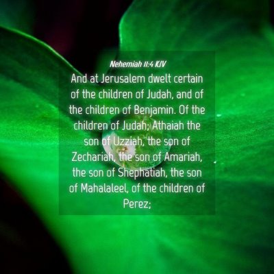 Picture 04 - Nehemiah 11:4 KJV - And at Jerusalem dwelt certain of the children of - Bible Verse Picture