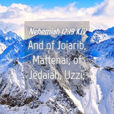 Picture 04 - Nehemiah 12:19 KJV - And of Joiarib, Mattenai; of Jedaiah, - Bible Verse Picture