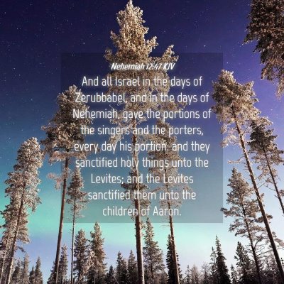 Picture 04 - Nehemiah 12:47 KJV - And all Israel in the days of Zerubbabel, and in - Bible Verse Picture