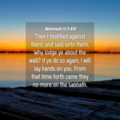 Picture 04 - Nehemiah 13:21 KJV - Then I testified against them, and said unto - Bible Verse Picture
