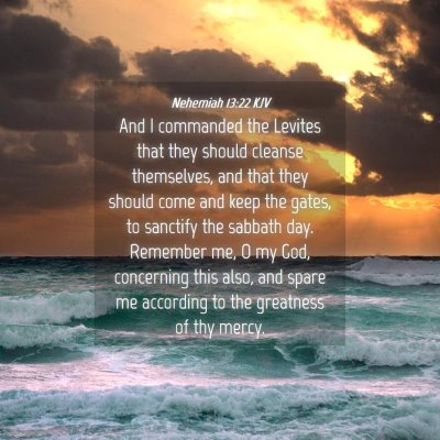 Picture 04 - Nehemiah 13:22 KJV - And I commanded the Levites that they should - Bible Verse Picture