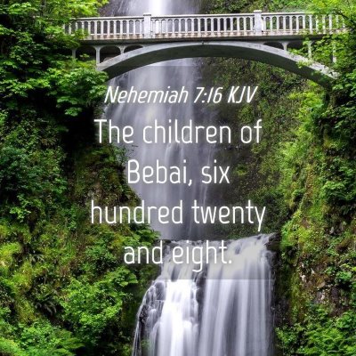 Picture 04 - Nehemiah 7:16 KJV - The children of Bebai, six hundred twenty and - Bible Verse Picture