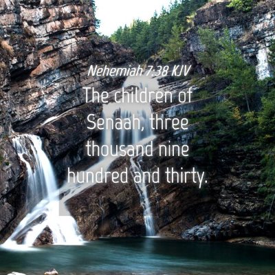 Picture 04 - Nehemiah 7:38 KJV - The children of Senaah, three thousand nine - Bible Verse Picture