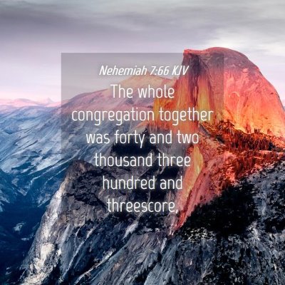 Picture 04 - Nehemiah 7:66 KJV - The whole congregation together was forty and two - Bible Verse Picture