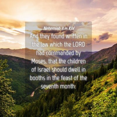 Picture 04 - Nehemiah 8:14 KJV - And they found written in the law which the LORD - Bible Verse Picture