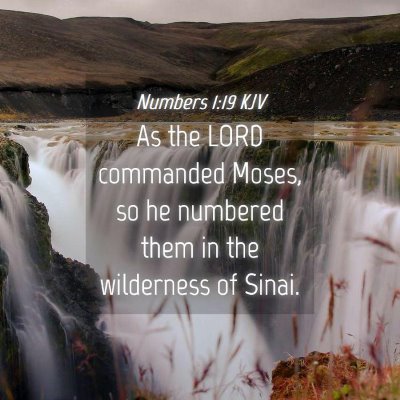 Picture 04 - Numbers 1:19 KJV - As the LORD commanded Moses, so he numbered them - Bible Verse Picture