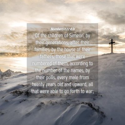 Picture 04 - Numbers 1:22 KJV - Of the children of Simeon, by their generations, - Bible Verse Picture