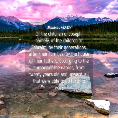 Picture 04 - Numbers 1:32 KJV - Of the children of Joseph, namely, of the - Bible Verse Picture