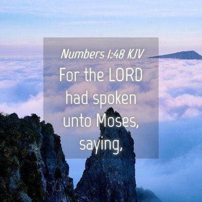 Picture 04 - Numbers 1:48 KJV - For the LORD had spoken unto Moses, - Bible Verse Picture