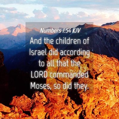 Picture 04 - Numbers 1:54 KJV - And the children of Israel did according to all - Bible Verse Picture