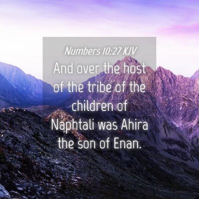 Picture 04 - Numbers 10:27 KJV - And over the host of the tribe of the children of - Bible Verse Picture