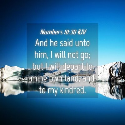 Picture 04 - Numbers 10:30 KJV - And he said unto him, I will not go; but I will - Bible Verse Picture