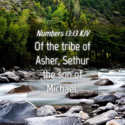 Picture 04 - Numbers 13:13 KJV - Of the tribe of Asher, Sethur the son of - Bible Verse Picture