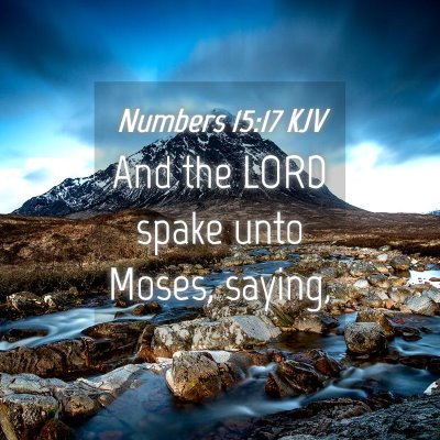 Picture 04 - Numbers 15:17 KJV - And the LORD spake unto Moses, - Bible Verse Picture