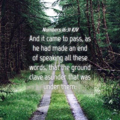 Picture 04 - Numbers 16:31 KJV - And it came to pass, as he had made an end of - Bible Verse Picture