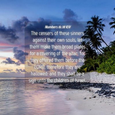 Picture 04 - Numbers 16:38 KJV - The censers of these sinners against their own - Bible Verse Picture