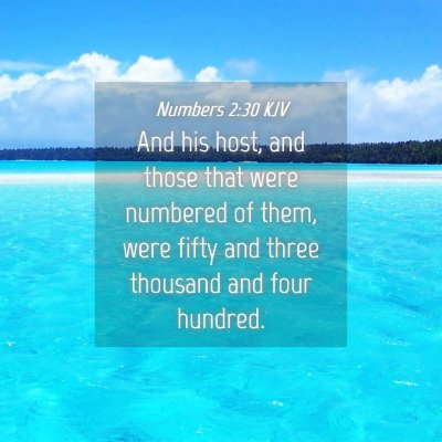 Picture 04 - Numbers 2:30 KJV - And his host, and those that were numbered of - Bible Verse Picture