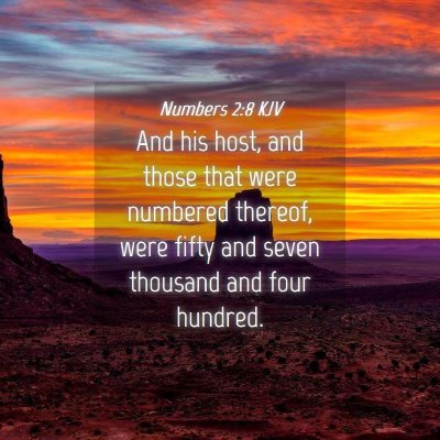 Picture 04 - Numbers 2:8 KJV - And his host, and those that were numbered - Bible Verse Picture