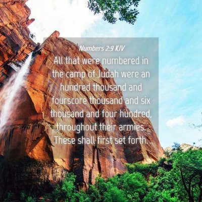 Picture 04 - Numbers 2:9 KJV - All that were numbered in the camp of Judah were - Bible Verse Picture