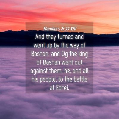 Picture 04 - Numbers 21:33 KJV - And they turned and went up by the way of Bashan: - Bible Verse Picture