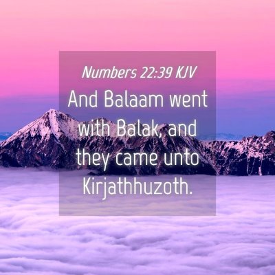 Picture 04 - Numbers 22:39 KJV - And Balaam went with Balak, and they came unto - Bible Verse Picture