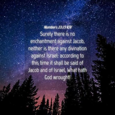 Picture 04 - Numbers 23:23 KJV - Surely there is no enchantment against Jacob, - Bible Verse Picture