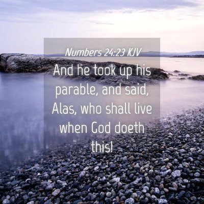 Picture 04 - Numbers 24:23 KJV - And he took up his parable, and said, Alas, who - Bible Verse Picture