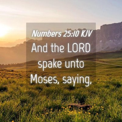 Picture 04 - Numbers 25:10 KJV - And the LORD spake unto Moses, - Bible Verse Picture