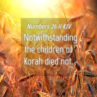 Picture 04 - Numbers 26:11 KJV - Notwithstanding the children of Korah died - Bible Verse Picture