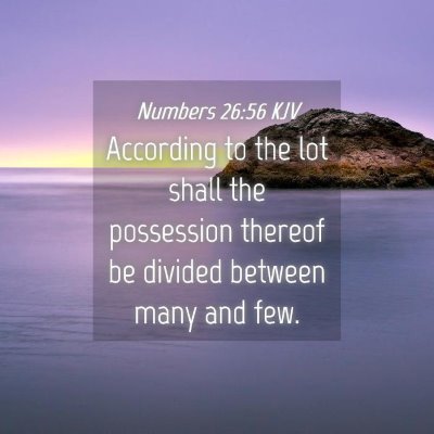 Picture 04 - Numbers 26:56 KJV - According to the lot shall the possession thereof - Bible Verse Picture